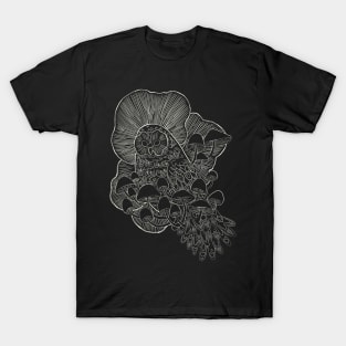 Mushroom owl line-art T-Shirt